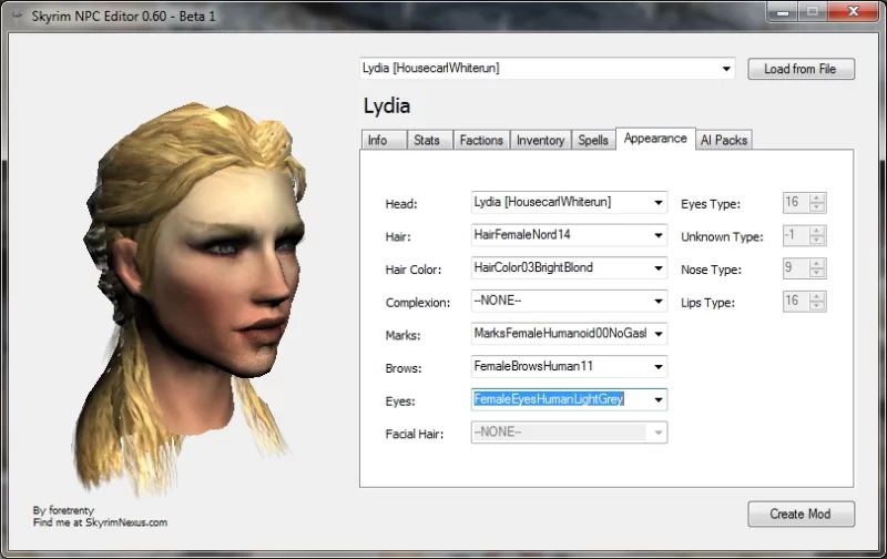 Skyrim NPC Editor 0.67